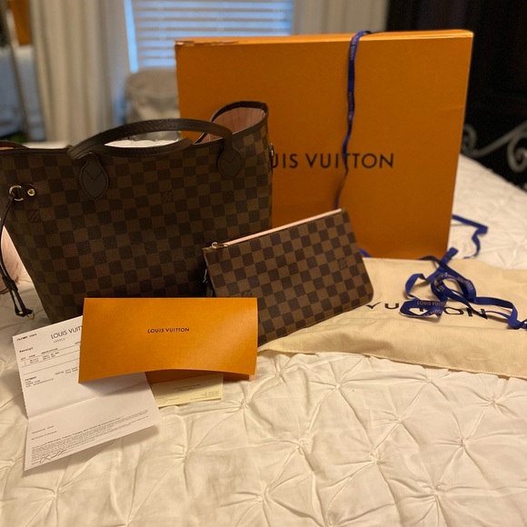 Louis Vuitton Neverful MM Damier Ebene Rose Ballerine - Picture 2 of 12